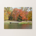 Seven Springs Fall Bridge III Autumn Landscape Jigsaw Puzzle