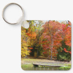 Seven Springs Fall Bridge III Autumn Landscape Keychain