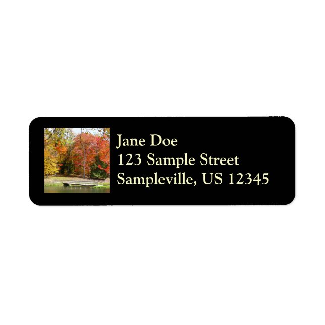 Seven Springs Fall Bridge III Autumn Landscape Label (Front)