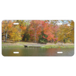 Seven Springs Fall Bridge III Autumn Landscape License Plate