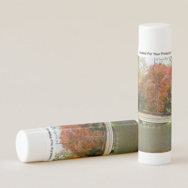 Seven Springs Fall Bridge III Autumn Landscape Lip Balm (Front)