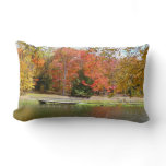 Seven Springs Fall Bridge III Autumn Landscape Lumbar Pillow