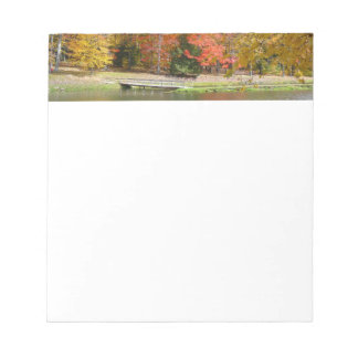 Seven Springs Fall Bridge III Autumn Landscape Notepad