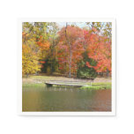 Seven Springs Fall Bridge III Autumn Landscape Paper Napkins