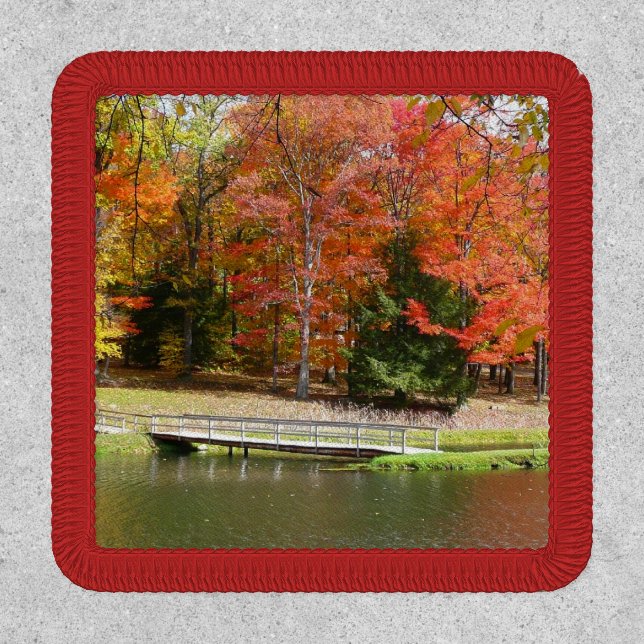Seven Springs Fall Bridge III Autumn Landscape Patch (Front)