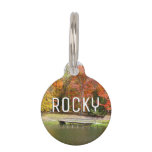 Seven Springs Fall Bridge III Autumn Landscape Pet ID Tag