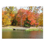 Seven Springs Fall Bridge III Autumn Landscape Photo Print