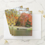 Seven Springs Fall Bridge III Autumn Landscape Pocket Folder