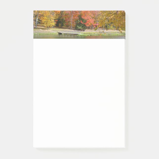Seven Springs Fall Bridge III Autumn Landscape Post-it Notes (Front)
