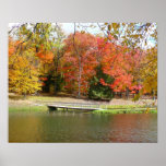 Seven Springs Fall Bridge III Autumn Landscape Poster