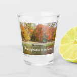 Seven Springs Fall Bridge III Autumn Landscape Shot Glass