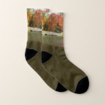 Seven Springs Fall Bridge III Autumn Landscape Socks