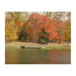 Seven Springs Fall Bridge III Autumn Landscape Wood Wall Art