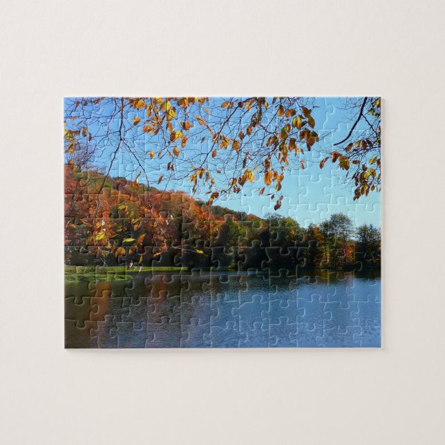 Seven Springs Fall Trees and Pond Jigsaw Puzzle (Horizontal)