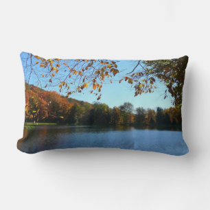 Seven Springs Fall Trees and Pond Lumbar Pillow