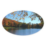 Seven Springs Fall Trees and Pond Oval Sticker
