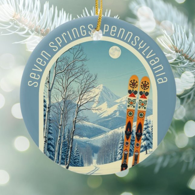 Seven Springs Pennsylvania ski souvenir  Ceramic Ornament (Creator Uploaded)