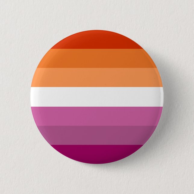 Seven Stripe Pink Orange Lesbian Pride Flag Button (Front)