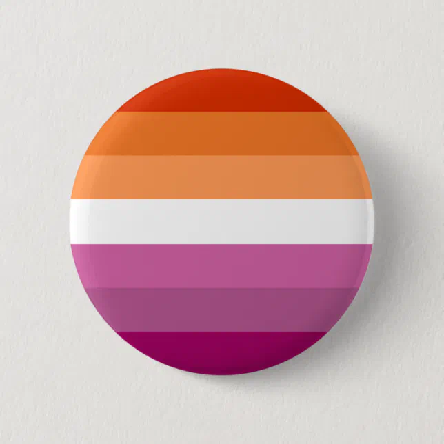 Seven Stripe Pink Orange Lesbian Pride Flag Button | Zazzle