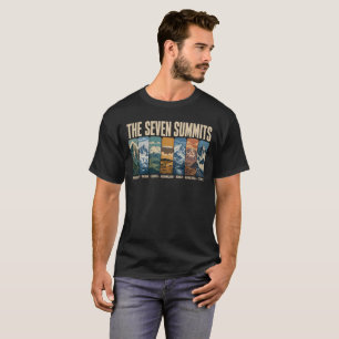 Seven Summits Mountain Landmarks Illustration T-Shirt
