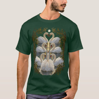 Seven Swans-A-Swimming 12 Days-Of-Christmas T-Shirt