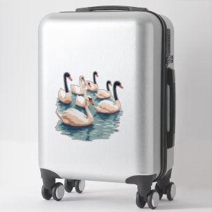 Seven Swans A Swimming Cut-Out Stencil-Style 1 Sticker