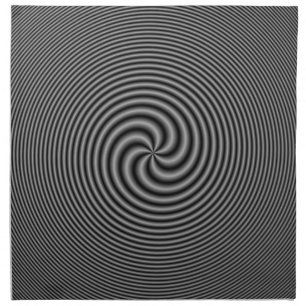 Seven Tailed Spiral in Black and White Cloth Napkin