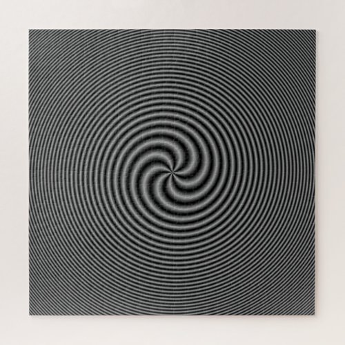Seven Tailed Spiral in Black and White Jigsaw Puzzle