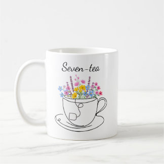 Seven-Tea 70th Birthday Whimsical Fun Floral   Coffee Mug