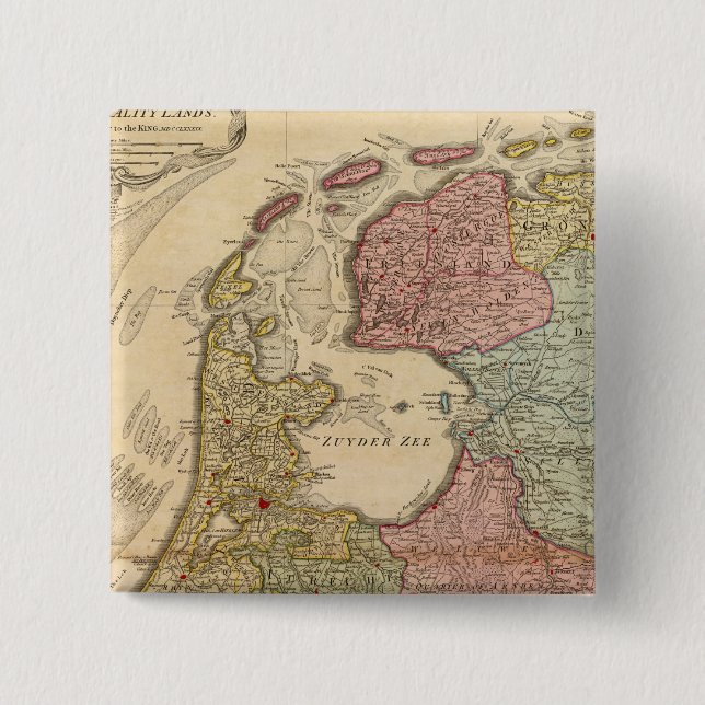 Seven United Provinces Pinback Button (Front)
