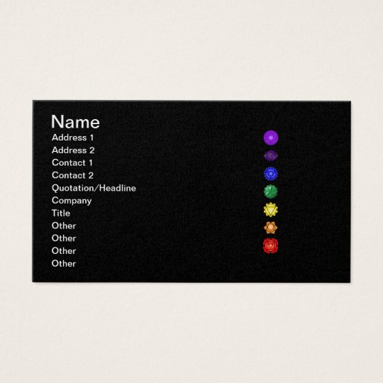Seven vertical chakras business card