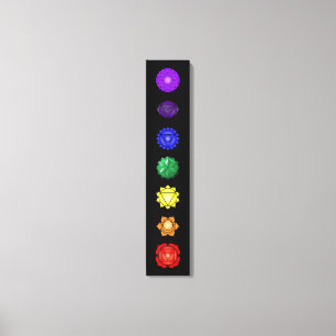Seven vertical chakras canvas print