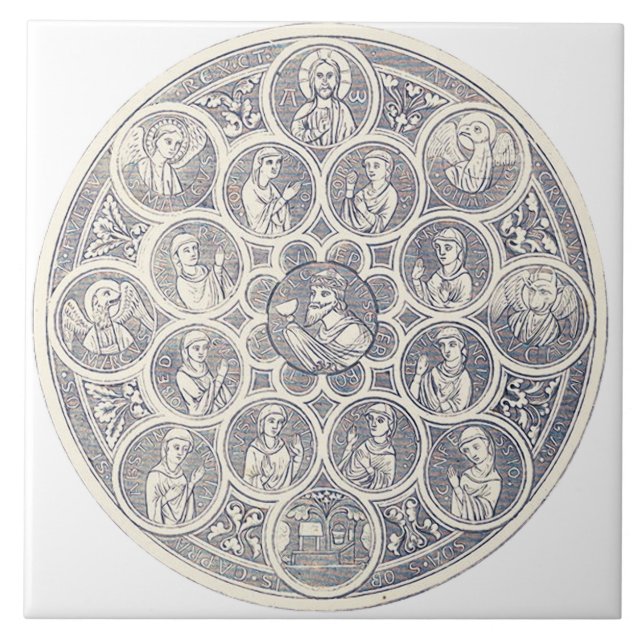 Seven virtues and Jesus Christ Ceramic Tile (Front)