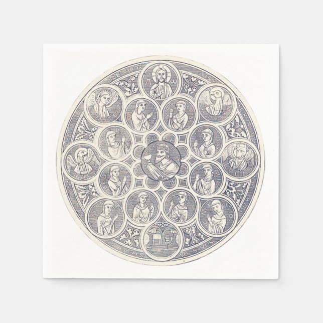 Seven virtues and Jesus Christ Napkins (Front)