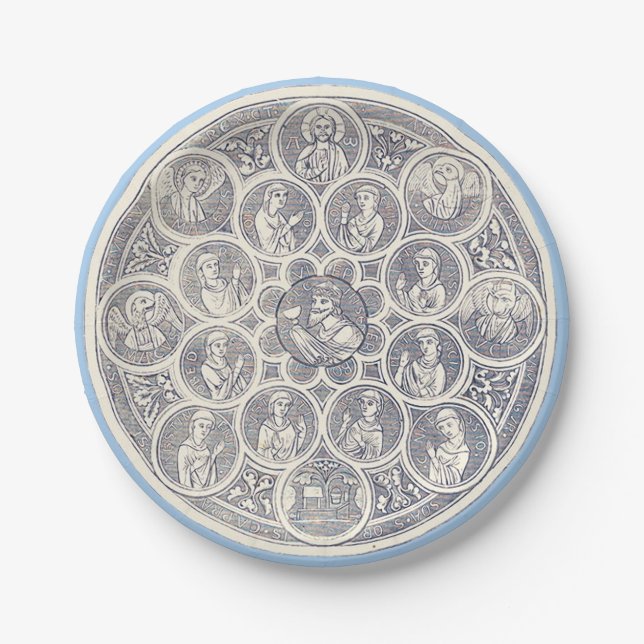 Seven virtues and Jesus Christ Paper Plates (Front)