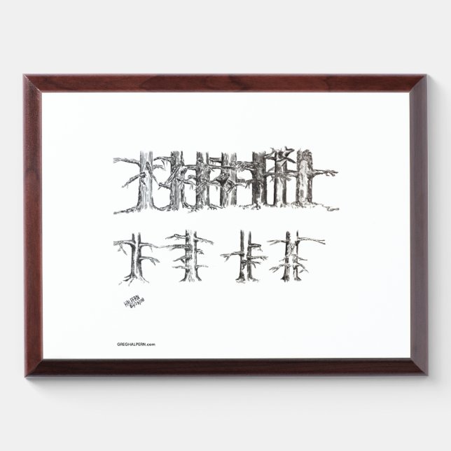 Seven vs Four Tree Art Award Plaque (Horizontal)