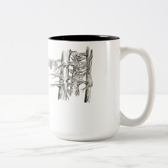 Seven vs Four Tree Art Two-Tone Coffee Mug (Right)