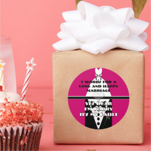 Seven Words For a Long and Happy Marriage Classic Round Sticker