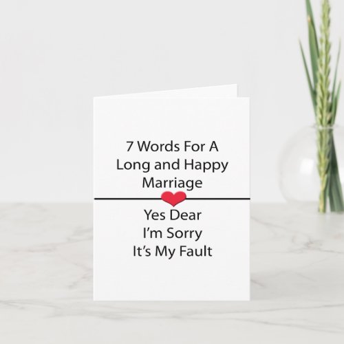 Seven Words For a Long and Happy Marriage Holiday Card