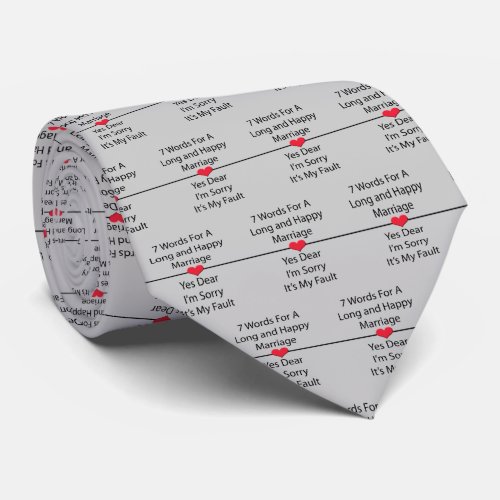 Seven Words For a Long and Happy Marriage Neck Tie