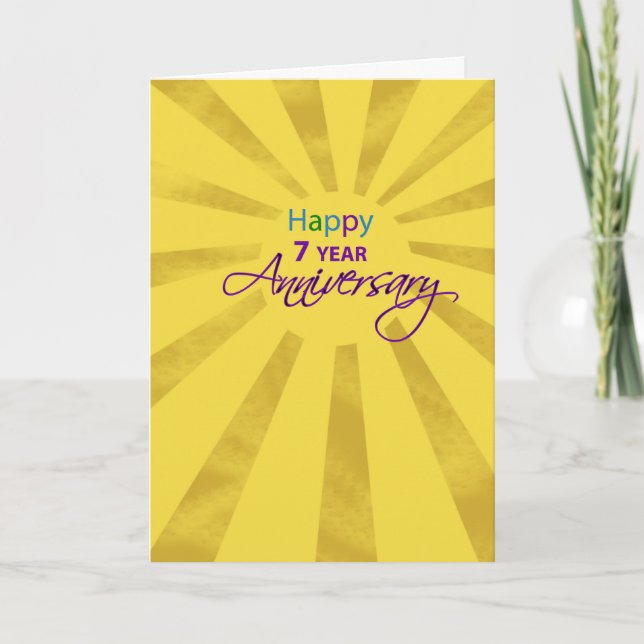 Seven Year Employee Business Anniversary Sun Card (Front)