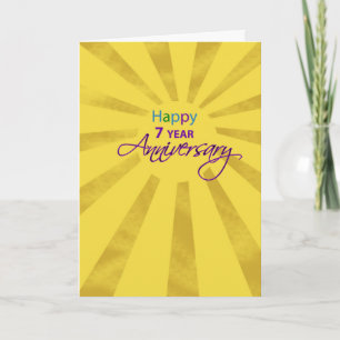 Seven Year Employee Business Anniversary Sun Card