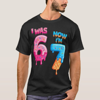 Seven Year Old Birthday I Was 6 Now I'M 7 67 Ice C T-Shirt