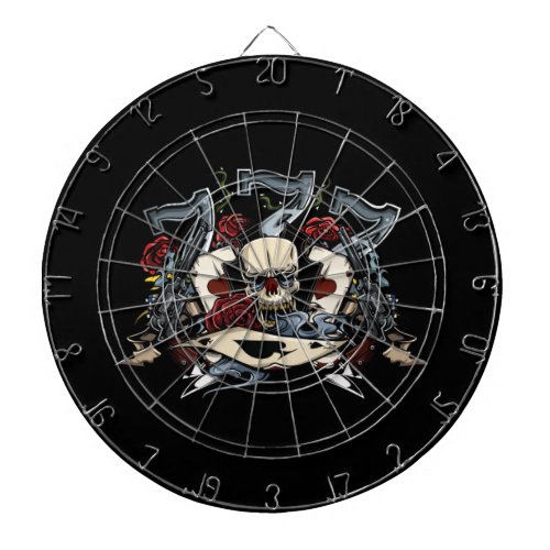 Sevens Skull Guns Roses Ace Of Spades Gambling Dartboard