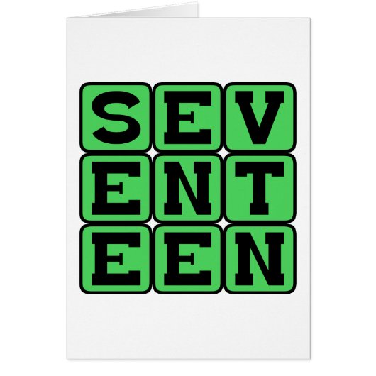 Seventeen, Number 17 Cards (Front)