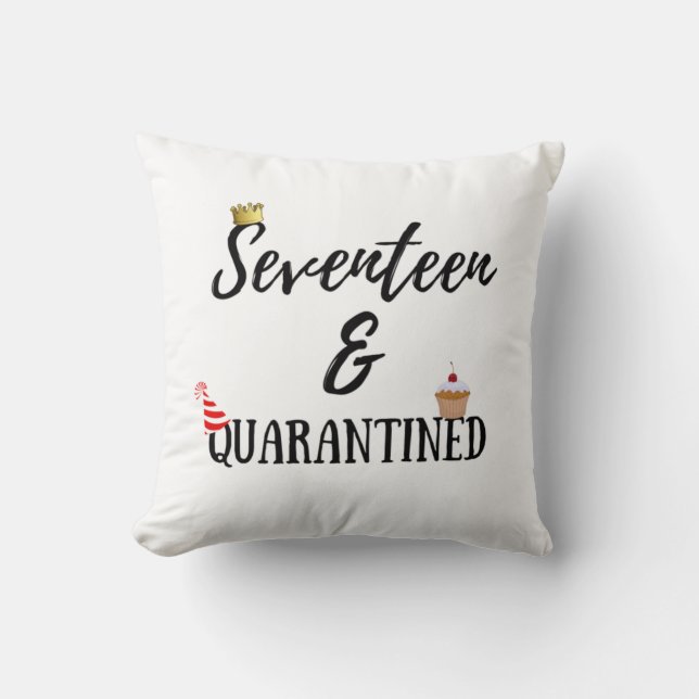 Seventeen Quarantined Birthday Gift 17 Years Old Throw Pillow (Front)