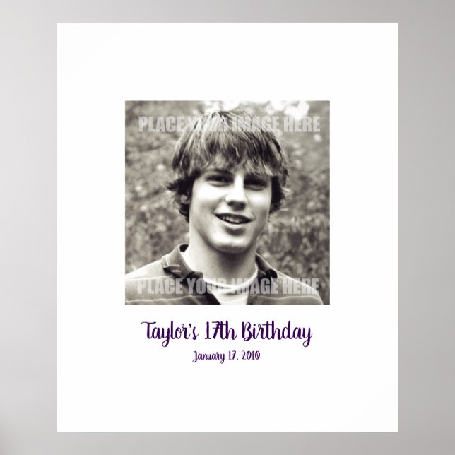 Seventeenth birthday 17th Sign In Party Board 17 (Front)