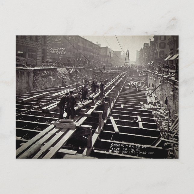 Seventh Avenue and 24-25th Streets Subway Postcard (Front)