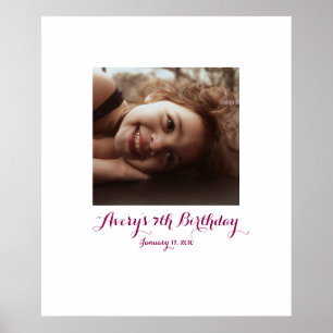 Seventh birthday 7th Sign In Party Board 7