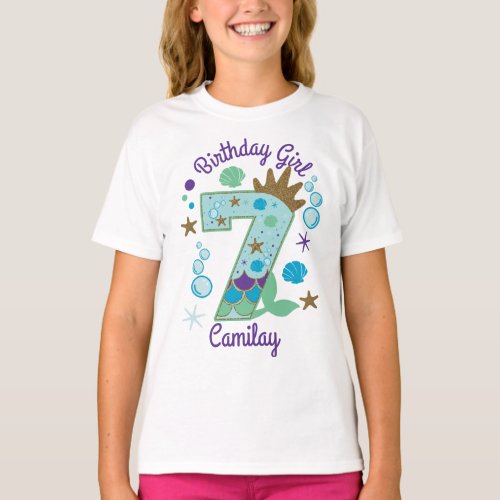 Seventh Birthday Mermaid 7th T_Shirt